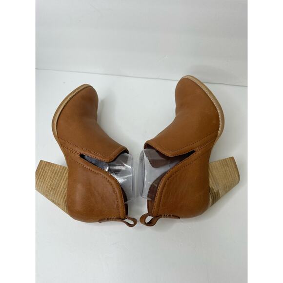 Jeffrey Campbell Womens size 8 Rosalee Tan Leather Bootie Western Stacked Block - Picture 7 of 14